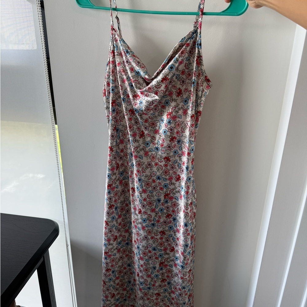 Bebe Multicolor Floral Dress with Spaghetti Straps
